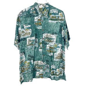 Go Barefoot Hawaiian Shirt Island Ship Short Slee… - image 1